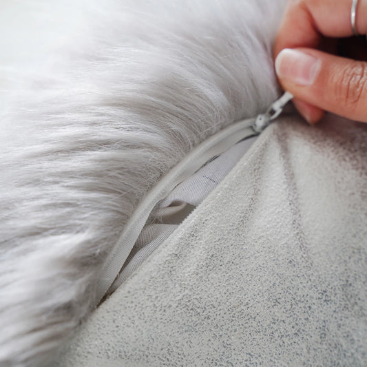 Fur Pillow Case Gray
