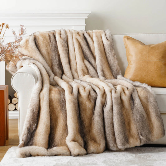 Plush Fur Blanket Dune