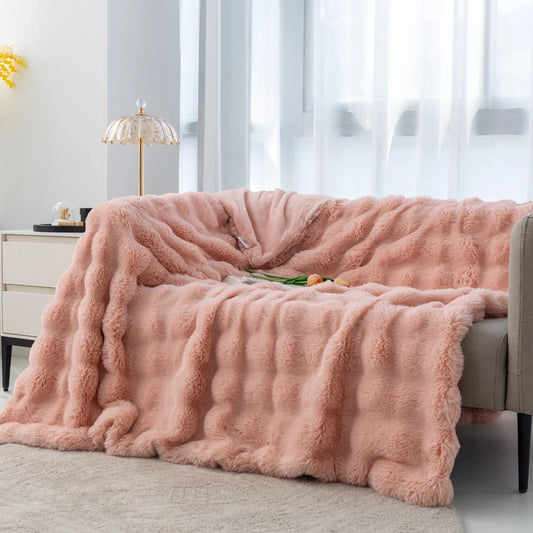 Plush Fur Blanket Orchid
