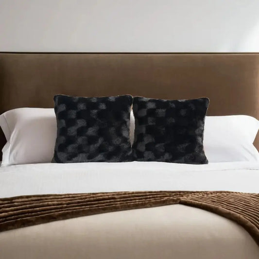 Fur Pillow Case Black