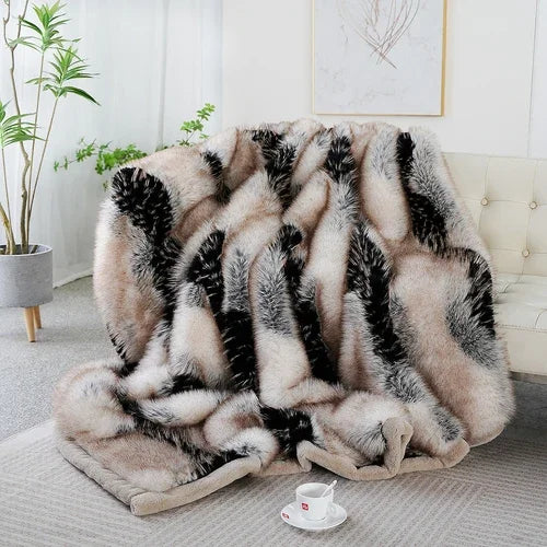 Plush Fur Blanket Cream