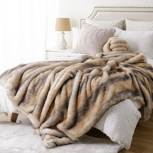 Plush Fur Blanket Dune