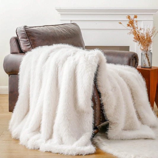 Plush Fur Blanket Snow