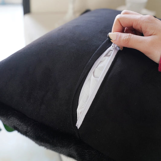 Fur Pillow Case Black