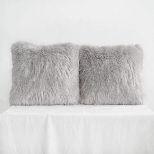 Fur Pillow Case Gray