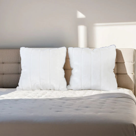 Fur Pillow Case White