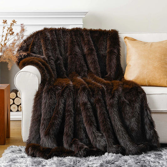 Plush Fur Blanket Truffle