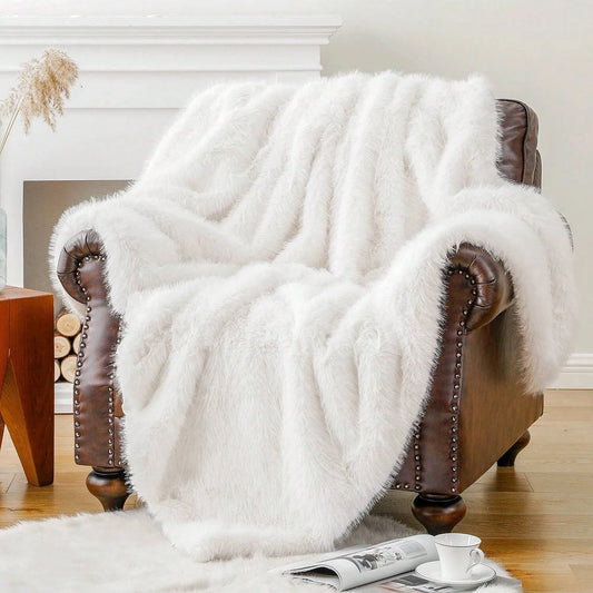 Plush Fur Blanket Snow
